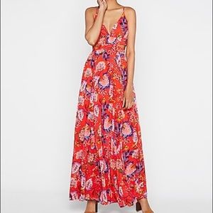 Express Floral Cut Out Maxi Dress